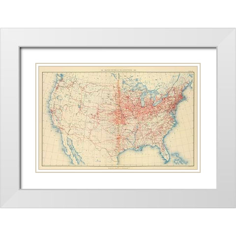 60 Railroad systems 1890 White Modern Wood Framed Art Print with Double Matting by Gannett, Henry