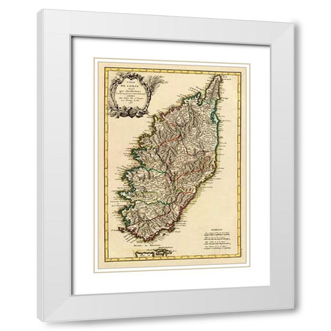 Corsica, 1783 White Modern Wood Framed Art Print with Double Matting by Lattre, Jean