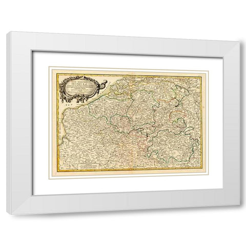 Pays Bas meridionale, 1780 White Modern Wood Framed Art Print with Double Matting by Janvier, Jean