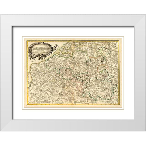 Pays Bas meridionale, 1780 White Modern Wood Framed Art Print with Double Matting by Janvier, Jean