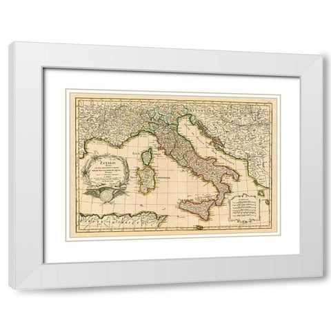 LItalie, 1780 White Modern Wood Framed Art Print with Double Matting by Janvier, Jean
