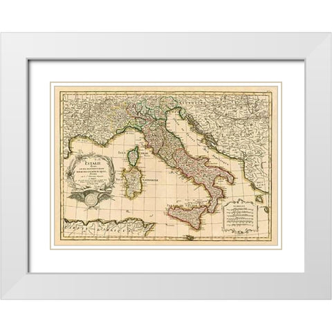 LItalie, 1780 White Modern Wood Framed Art Print with Double Matting by Janvier, Jean