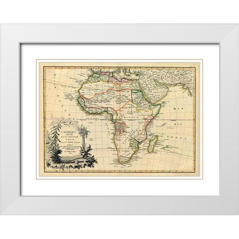 LAfrique, 1782 White Modern Wood Framed Art Print with Double Matting by Janvier, Jean