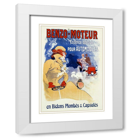 Benzo-Moteur White Modern Wood Framed Art Print with Double Matting by Cheret, Jules