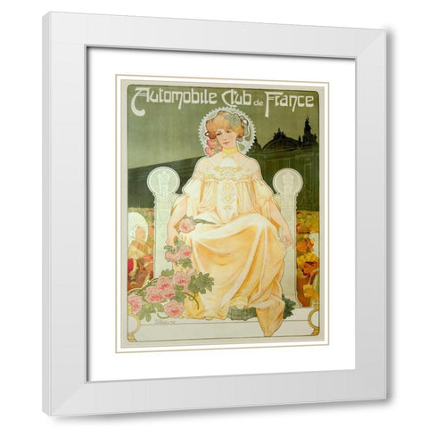 Automobile Club de France White Modern Wood Framed Art Print with Double Matting by Livemont, Privat