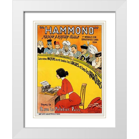 Hammond White Modern Wood Framed Art Print with Double Matting by Vavasseur, Eugene