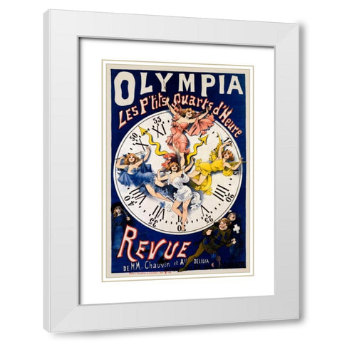 Olympia/Ptits Quarts dHeure Revue White Modern Wood Framed Art Print with Double Matting by Choubrac, Alfred