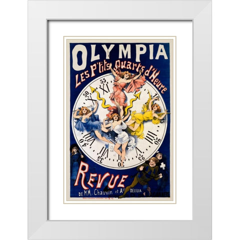 Olympia/Ptits Quarts dHeure Revue White Modern Wood Framed Art Print with Double Matting by Choubrac, Alfred