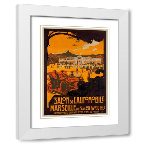 Salon de lâ€™Automobile/Marseille White Modern Wood Framed Art Print with Double Matting by Dellepiane, David
