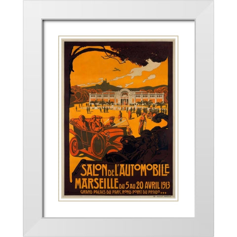 Salon de lâ€™Automobile/Marseille White Modern Wood Framed Art Print with Double Matting by Dellepiane, David