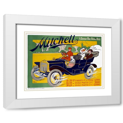 Mitchell White Modern Wood Framed Art Print with Double Matting by Riom, G.