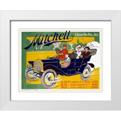 Mitchell White Modern Wood Framed Art Print with Double Matting by Riom, G.