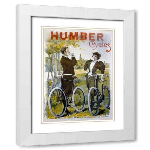 Humber Cycles White Modern Wood Framed Art Print with Double Matting by Pal