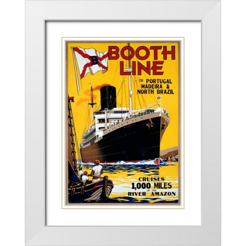 Booth Line White Modern Wood Framed Art Print with Double Matting by McDonald, W.
