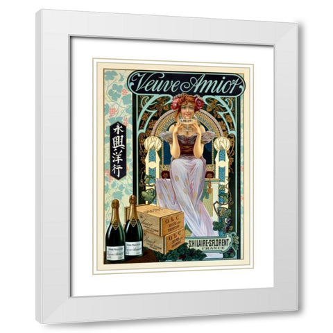 Veuve Amiot White Modern Wood Framed Art Print with Double Matting by Unknown