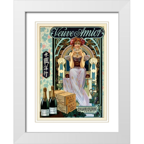 Veuve Amiot White Modern Wood Framed Art Print with Double Matting by Unknown