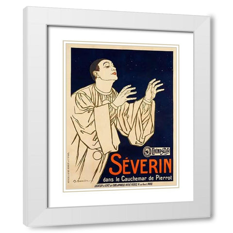 Le Cauchemar de Pierrot/Severin White Modern Wood Framed Art Print with Double Matting by Barrere, Adrien