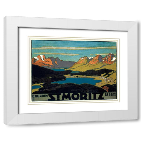 St. Moritz/Engadin White Modern Wood Framed Art Print with Double Matting by Burger, Wilhelm F.