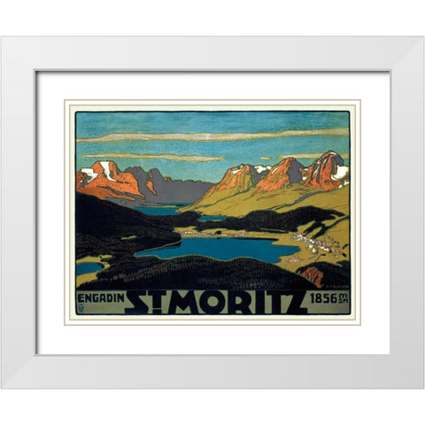 St. Moritz/Engadin White Modern Wood Framed Art Print with Double Matting by Burger, Wilhelm F.