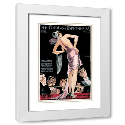 Der Furst von Pappenheim White Modern Wood Framed Art Print with Double Matting by Fenneker, Josef