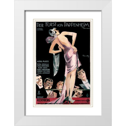 Der Furst von Pappenheim White Modern Wood Framed Art Print with Double Matting by Fenneker, Josef