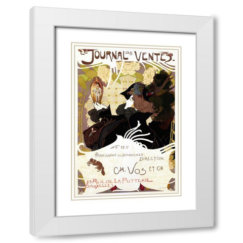 Le Journal des Ventes White Modern Wood Framed Art Print with Double Matting by De Feure, Georges