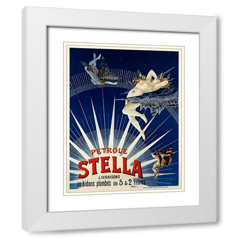 Petrole Stella White Modern Wood Framed Art Print with Double Matting by Gray, H.