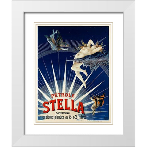 Petrole Stella White Modern Wood Framed Art Print with Double Matting by Gray, H.