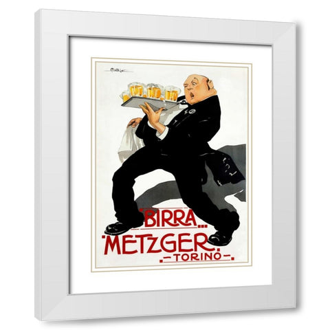 Birra Metzger White Modern Wood Framed Art Print with Double Matting by Mateldi, Filberto