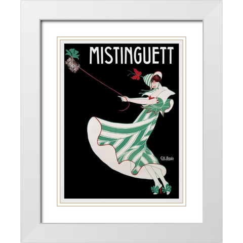 Mistinguett White Modern Wood Framed Art Print with Double Matting by Benda, G.K.