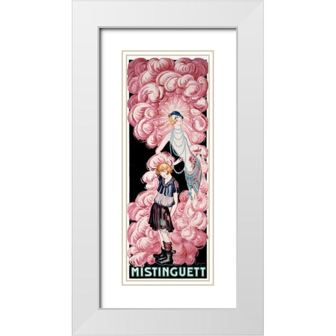 Mistinguett White Modern Wood Framed Art Print with Double Matting by Gesmar, Charles