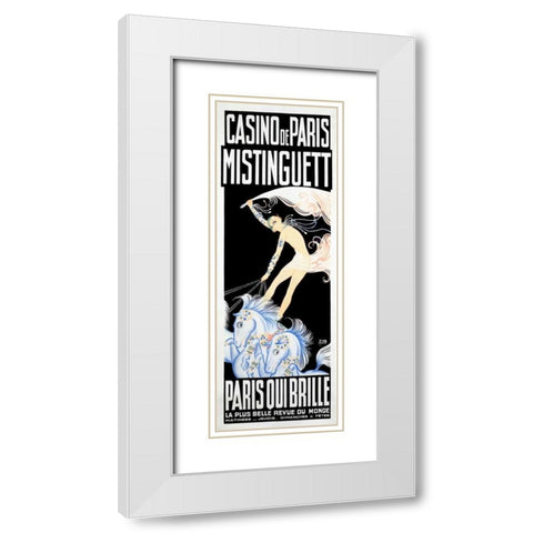 Casino de Paris/Mistinguett/Paris Qui Brille White Modern Wood Framed Art Print with Double Matting by Zig