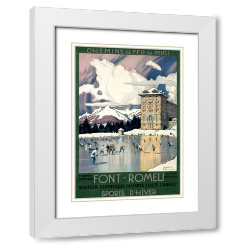 Font-Romeu White Modern Wood Framed Art Print with Double Matting by Roux, Tony Georges
