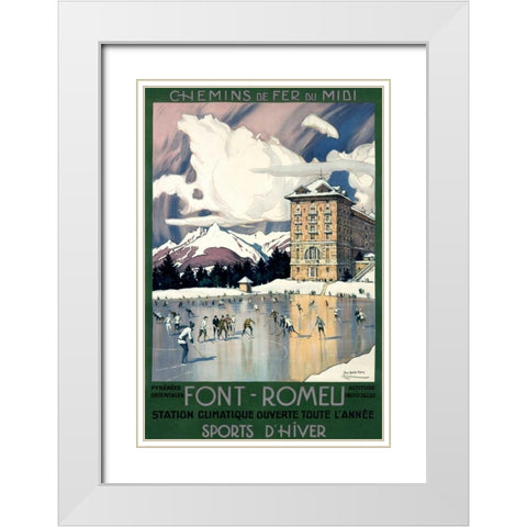 Font-Romeu White Modern Wood Framed Art Print with Double Matting by Roux, Tony Georges