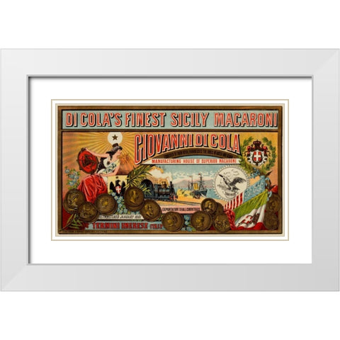 Di Colaâ€™s Macaroni White Modern Wood Framed Art Print with Double Matting by Unknown