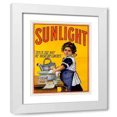 Sunlight Soap White Modern Wood Framed Art Print with Double Matting by Unknown