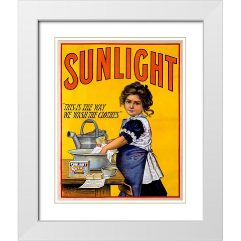 Sunlight Soap White Modern Wood Framed Art Print with Double Matting by Unknown