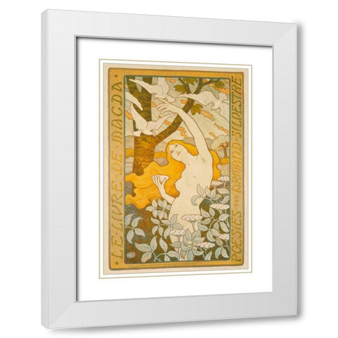 Le Livre de Magda White Modern Wood Framed Art Print with Double Matting by Berthon, Paul