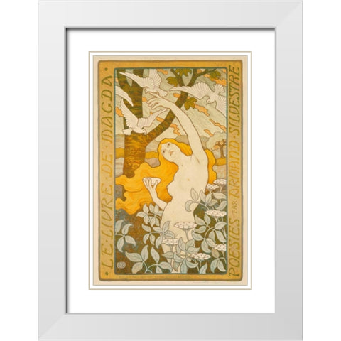 Le Livre de Magda White Modern Wood Framed Art Print with Double Matting by Berthon, Paul