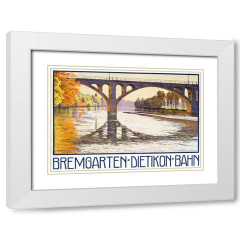 Bremgarten-Dietikon-Bahn White Modern Wood Framed Art Print with Double Matting by Colombi, Plinio