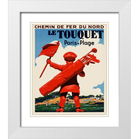 Le Touquet Paris-Plage White Modern Wood Framed Art Print with Double Matting by Courchinoux, Edouard