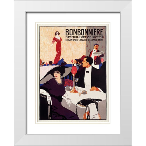 Bonbonnerie White Modern Wood Framed Art Print with Double Matting by Ehrenberger, Ludwig L.