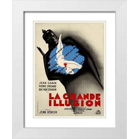 La Grande Illusion White Modern Wood Framed Art Print with Double Matting by Lancy, Bernard
