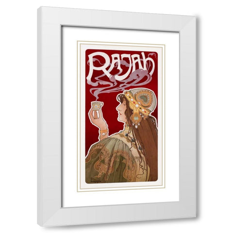 Rajah White Modern Wood Framed Art Print with Double Matting by Livemont, Privat