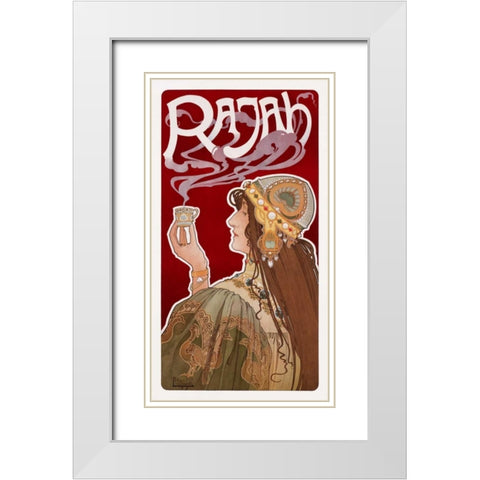 Rajah White Modern Wood Framed Art Print with Double Matting by Livemont, Privat