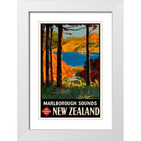 New Zealand White Modern Wood Framed Art Print with Double Matting by Mitchell, L.E.