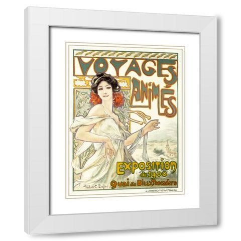 Voyages Animes White Modern Wood Framed Art Print with Double Matting by Salles, Robert