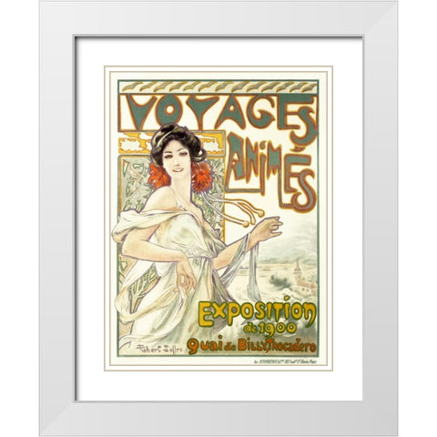 Voyages Animes White Modern Wood Framed Art Print with Double Matting by Salles, Robert