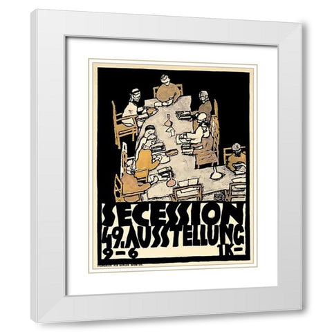 Secession/49. Kunstausstellung White Modern Wood Framed Art Print with Double Matting by Schiele, Egon