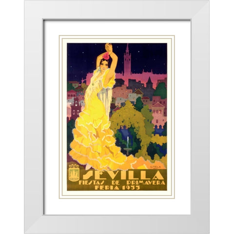Sevilla/Fiestas de Primavera White Modern Wood Framed Art Print with Double Matting by Estela-Anto, Enrique